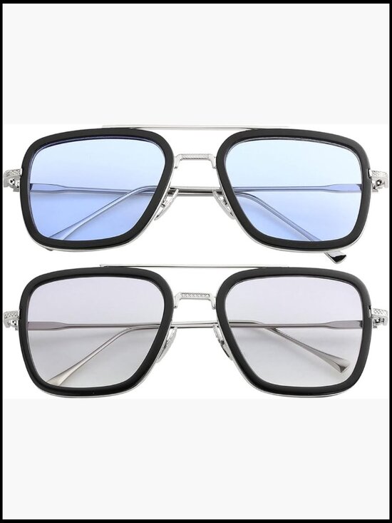 Vintage Square Metal Frame Polarized Sunglasses for Men Women main image 5